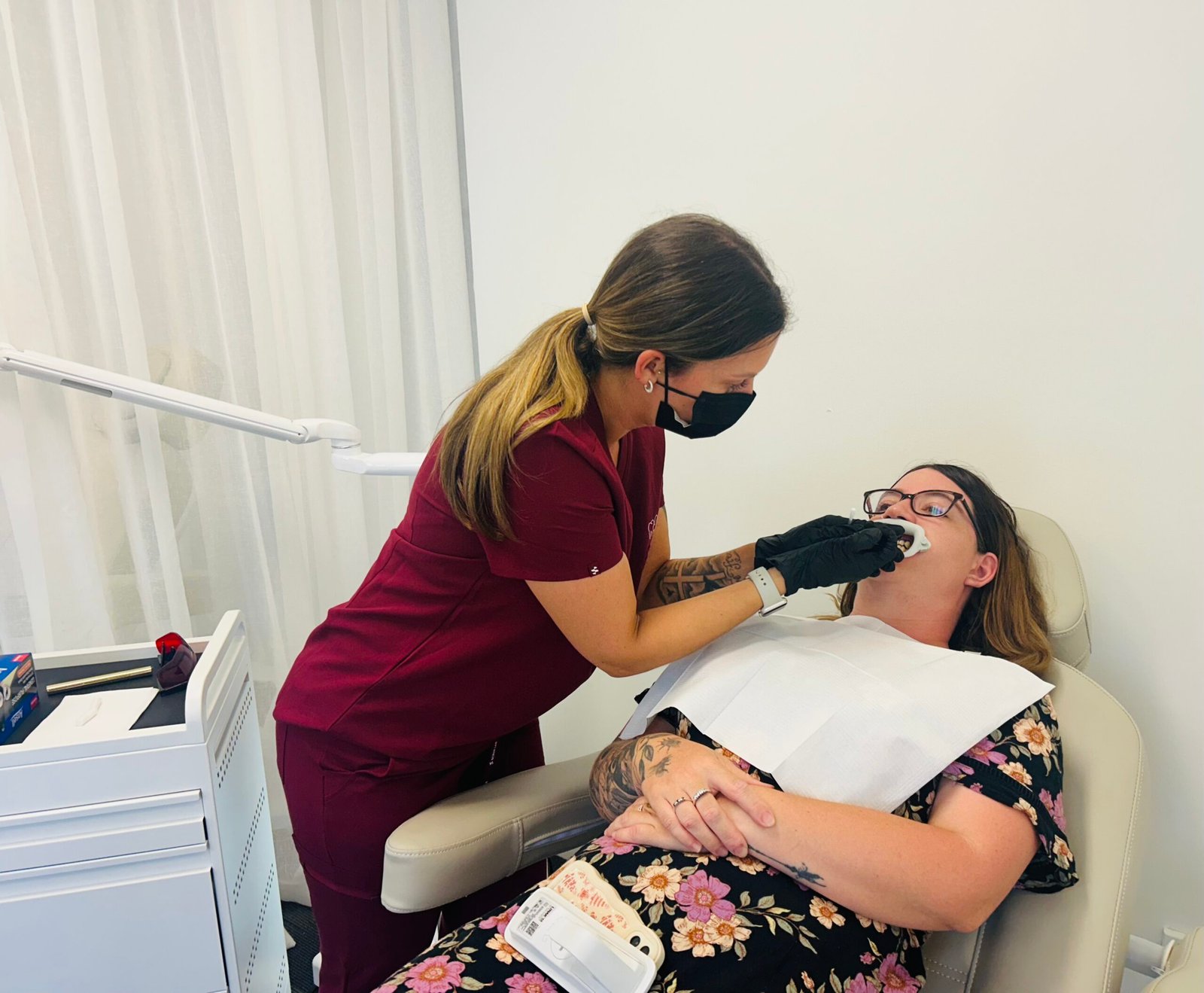 Professional in chair teeth whitening
